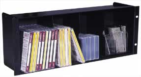 RACK MOUNTING STORAGE BINS are suitable for storage of tapes, disks and handbooks.